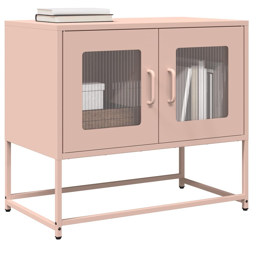vidaXL ТВ шкаф Pink 68x39x605 cm Студено валцувана стомана