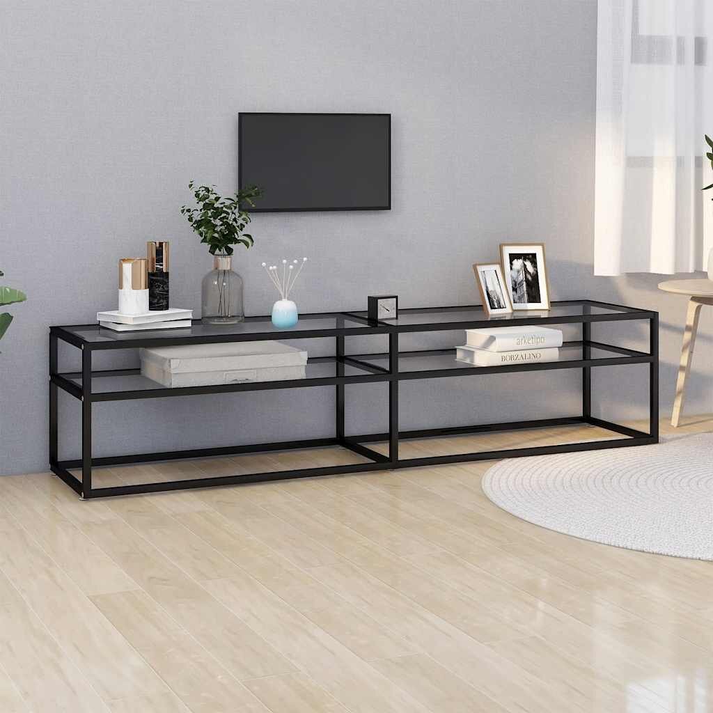 vidaXL ТВ шкаф прозрачен 180x40x405 см закалено стъкло