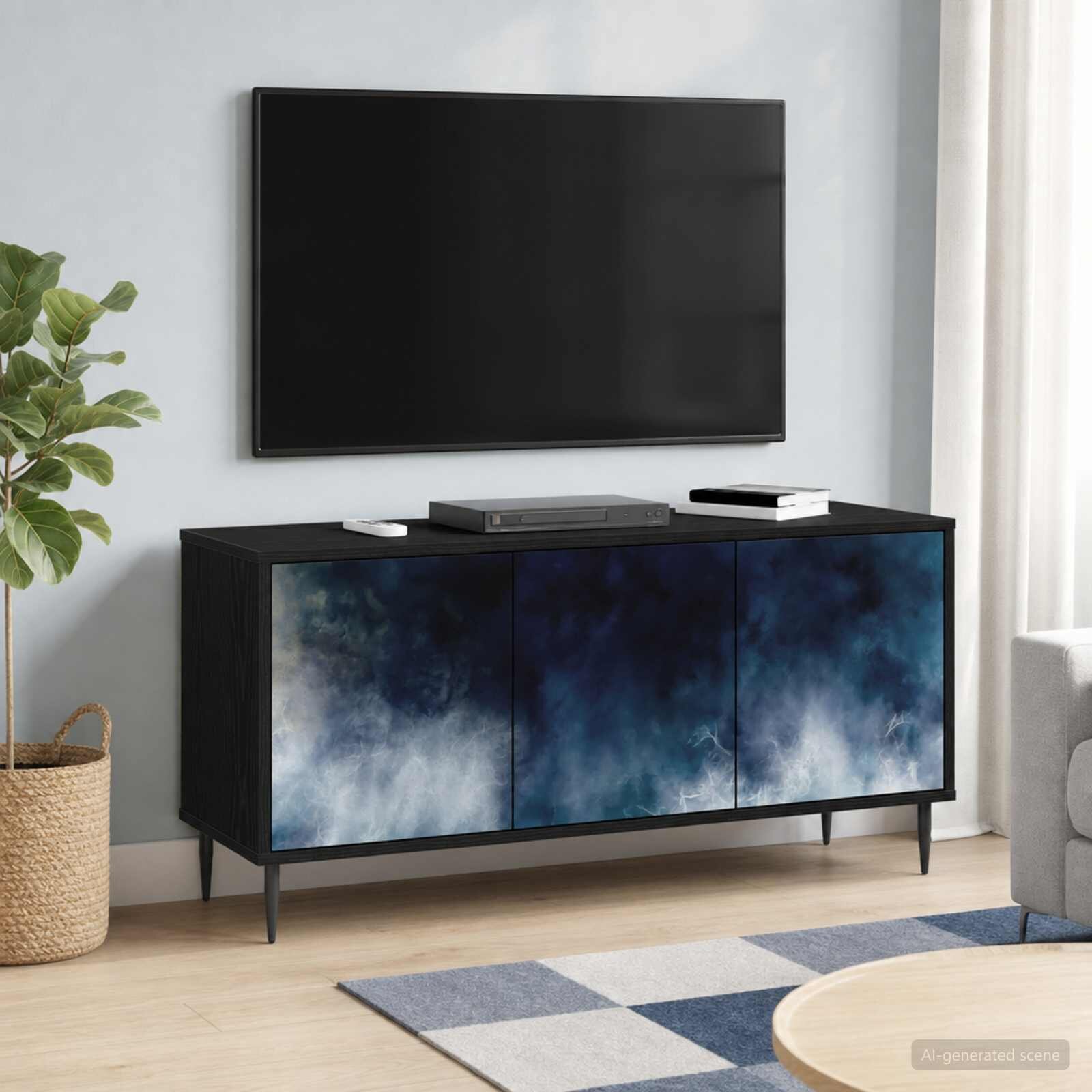 vidaXL ТВ шкаф RAALTE 102 x 33 x 51 см Черен дъб Инженерна дървесина