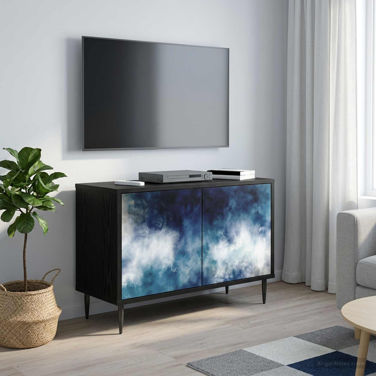 vidaXL ТВ шкаф RAALTE 69 x 33 x 505 см Черен дъб Инженерна дървесина