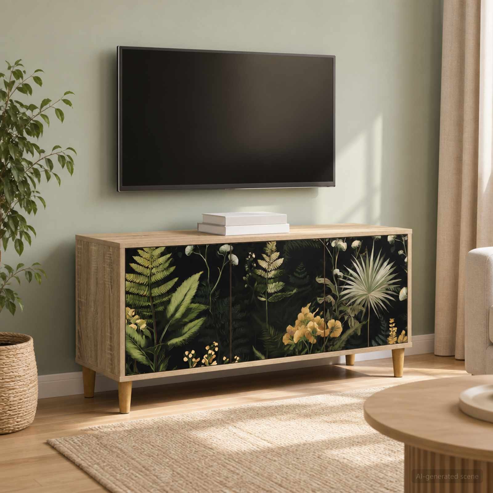 vidaXL ТВ шкаф RHENEN 102 x 33 x 50 см Сонома Инженерна дървесина