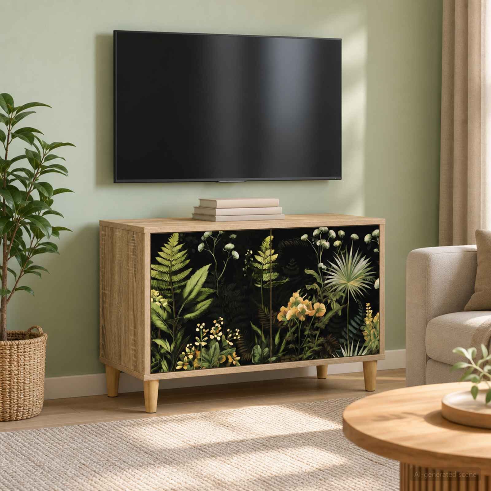 vidaXL ТВ шкаф RHENEN 69 x 33 x 50 см Сонома Инженерна дървесина