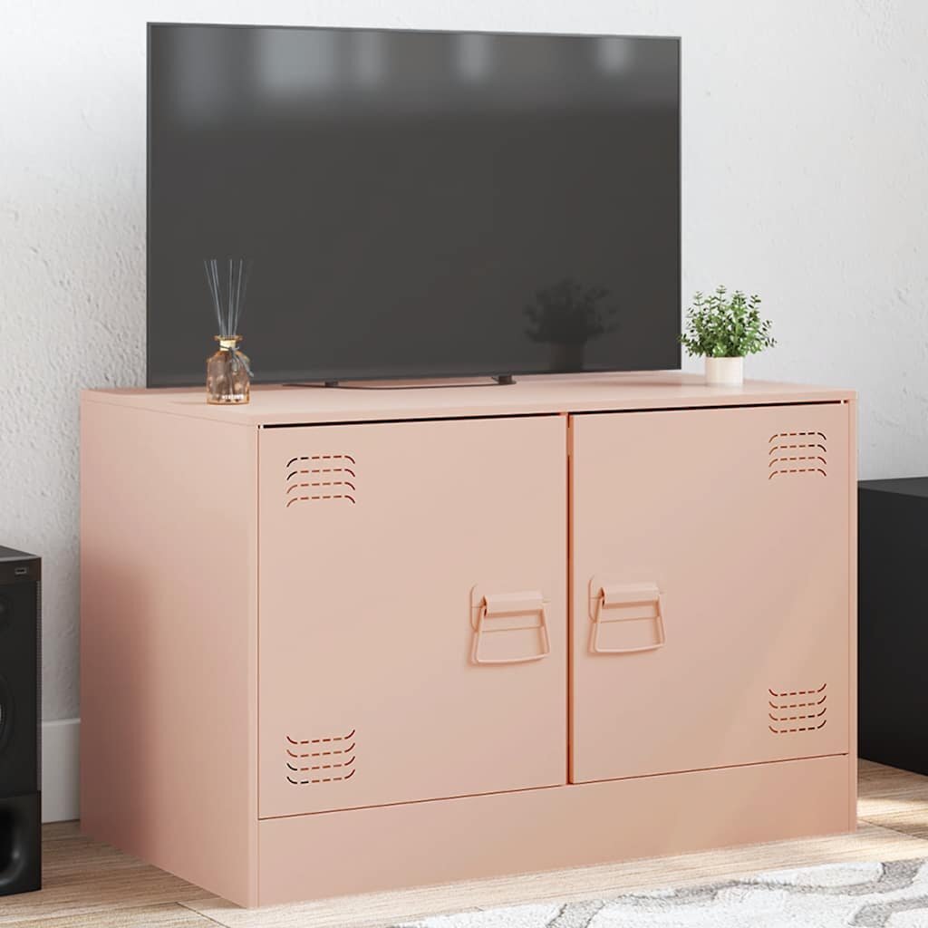 vidaXL ТВ шкаф розов 67x39x44 см стомана