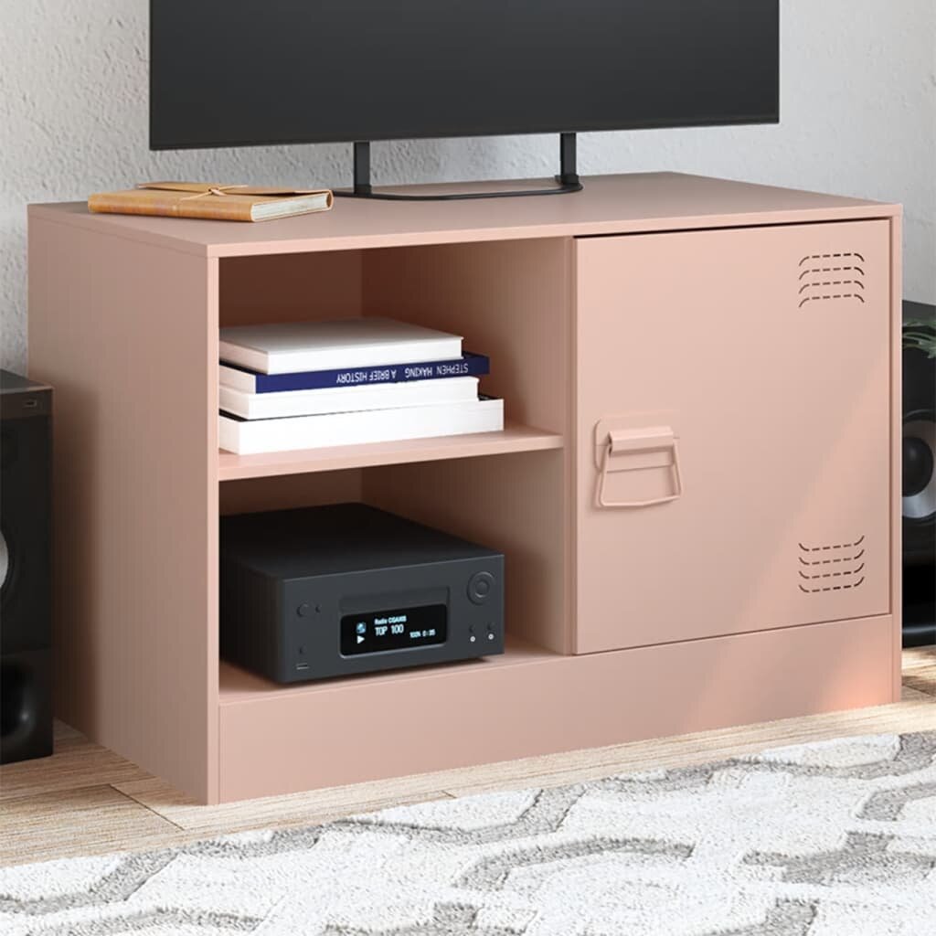 vidaXL ТВ шкаф розов 67x39x44 см стомана
