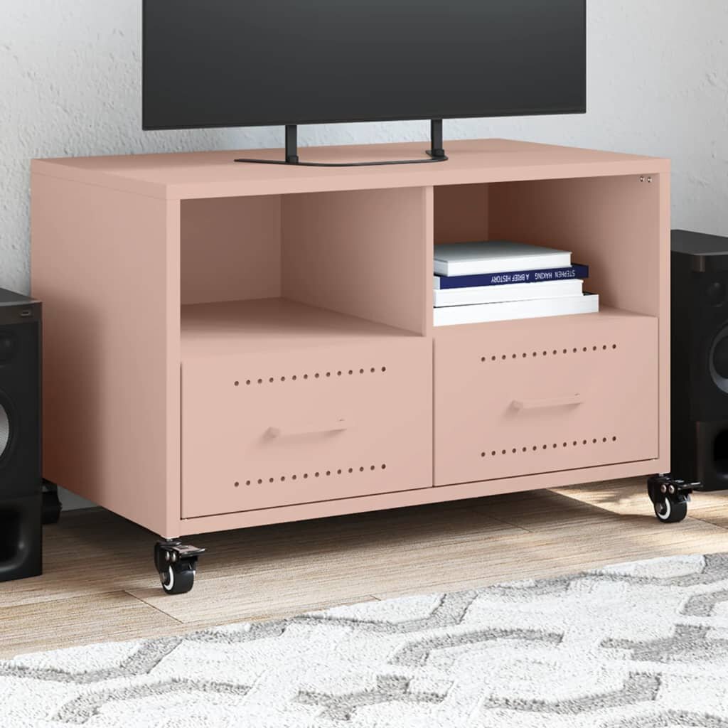 vidaXL ТВ шкаф розов 68x39x435 см стомана