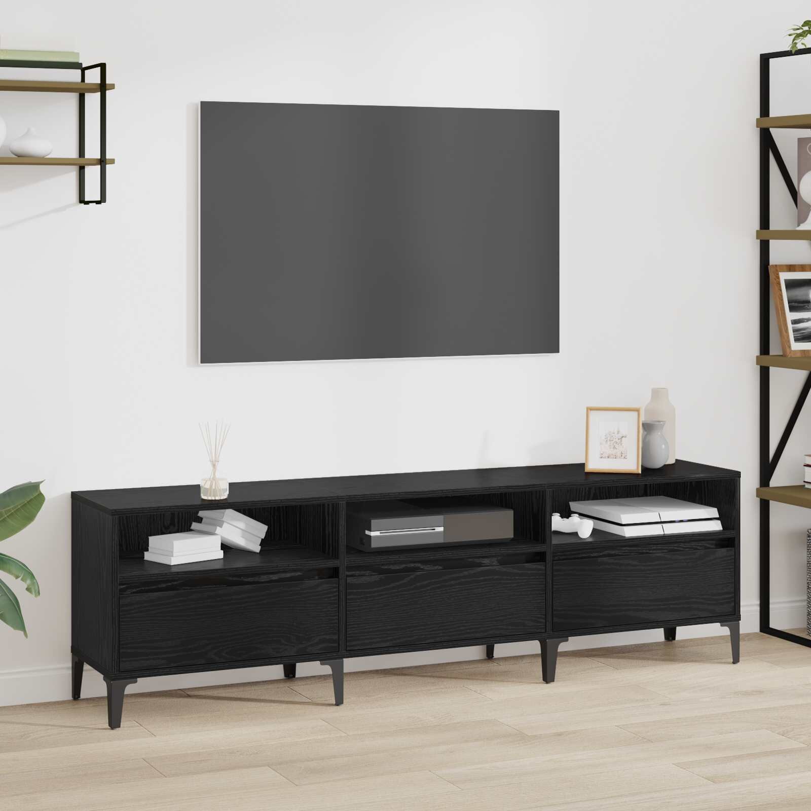 vidaXL ТВ шкаф с чекмедже Черния дъб 150 x 30 x 45 см