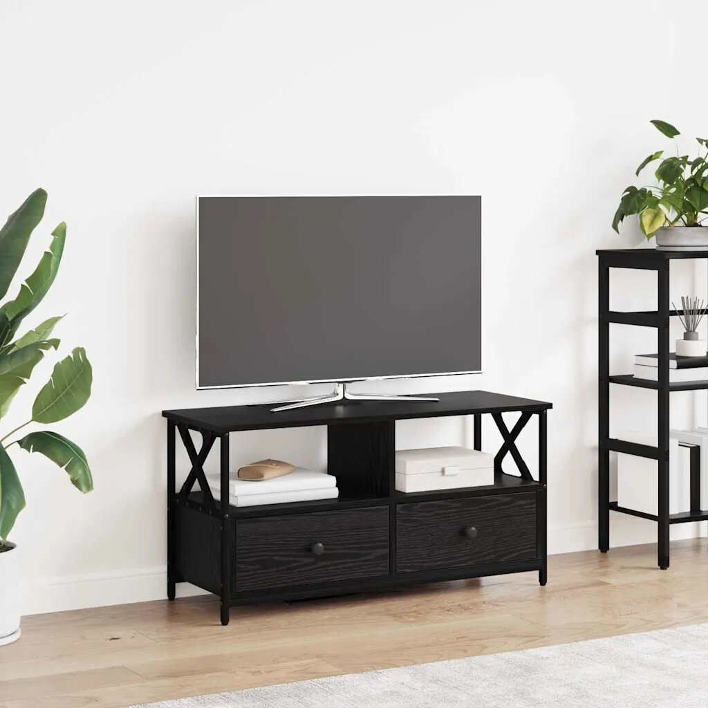 vidaXL ТВ шкаф с чекмедже Черния дъб 90 x 33 x 45 см