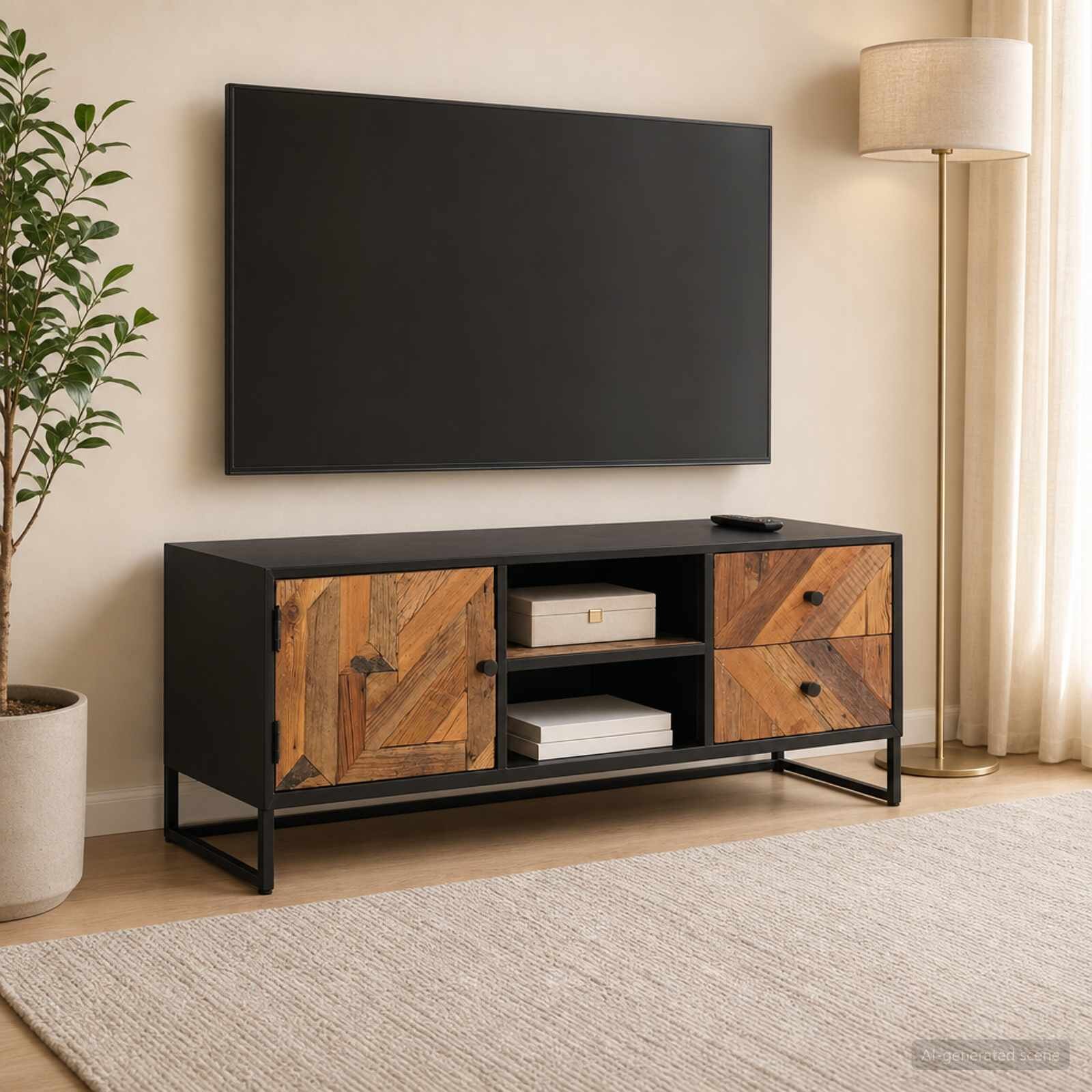 vidaXL ТВ шкаф с чекмедже със съхранение с врата 105 x 30 x 40 см