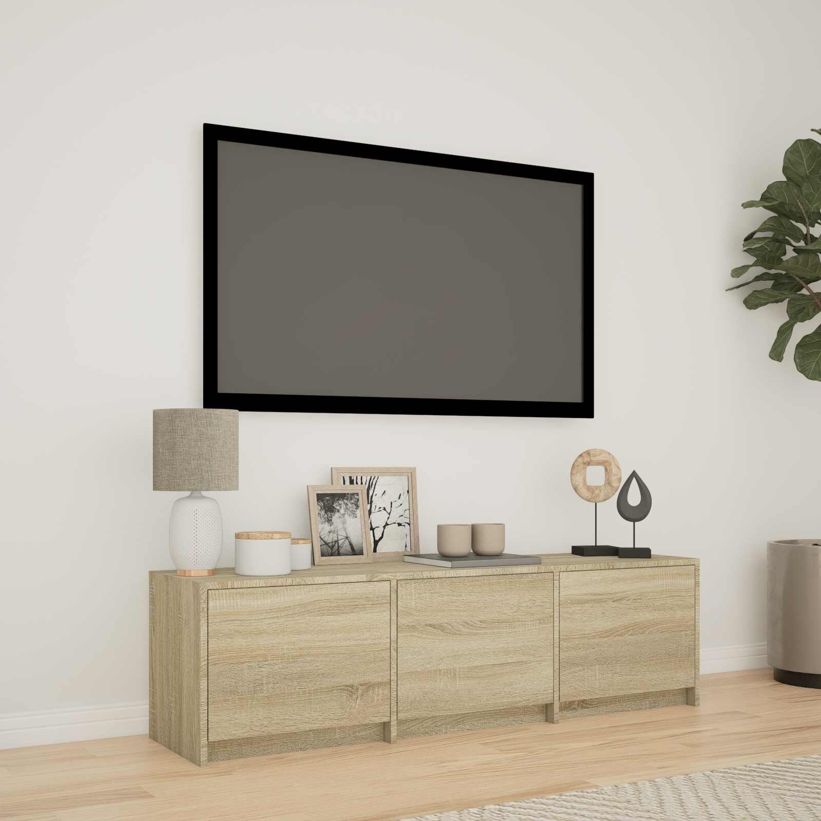 vidaXL TV шкаф с LED 140 x 34 x 40 см Сонома дъб