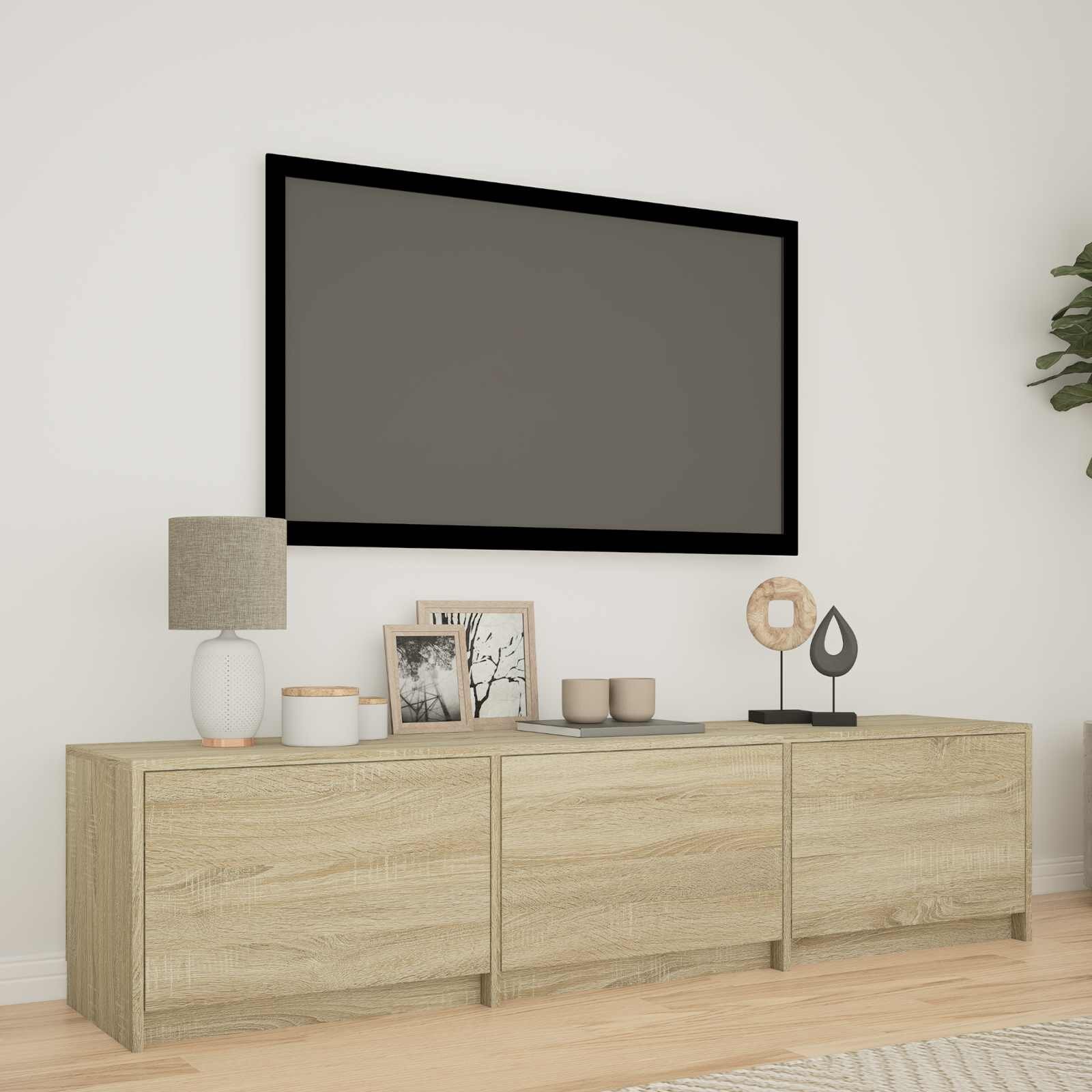 vidaXL TV шкаф с LED 165 x 34 x 40 см Сонома дъб