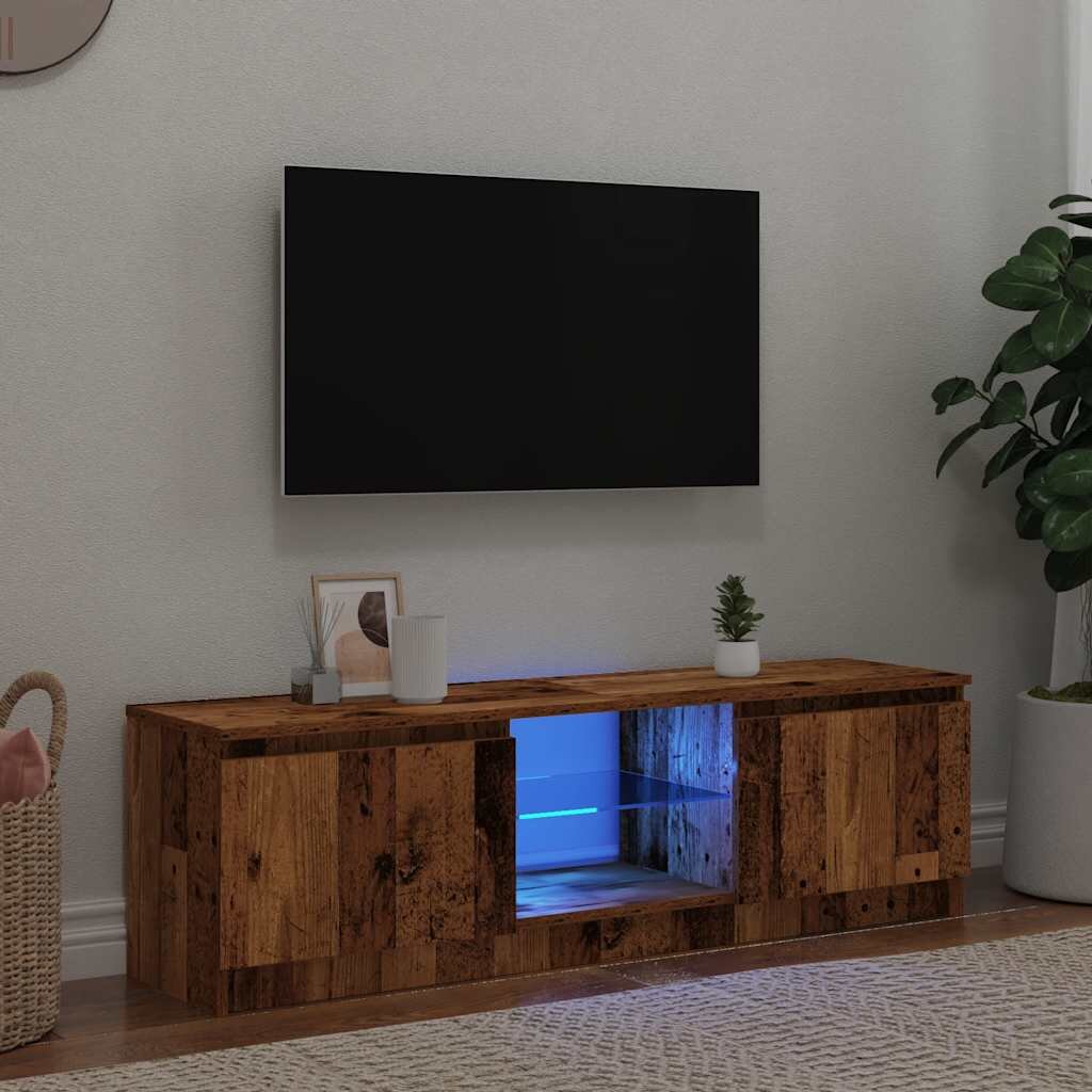 vidaXL ТВ шкаф с LED осветление 120x30x36 см инженерно дърво