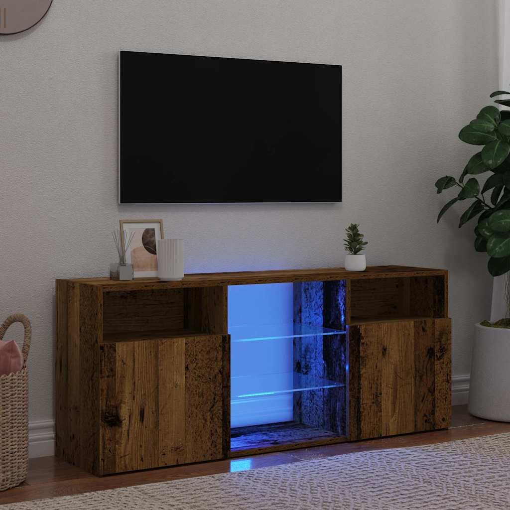 vidaXL ТВ шкаф с LED осветление 120x30x50 см инженерно дърво