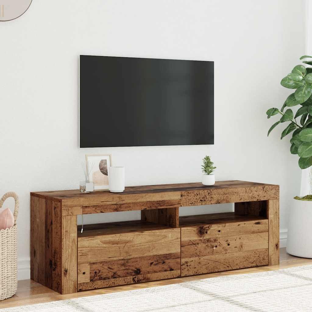 vidaXL ТВ шкаф с LED осветление 120x35x40 см инженерно дърво