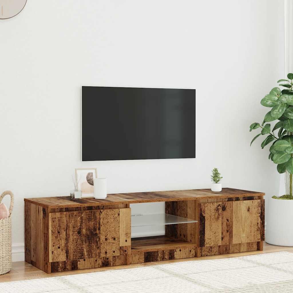 vidaXL ТВ шкаф с LED осветление 140x40x36 см инженерно дърво