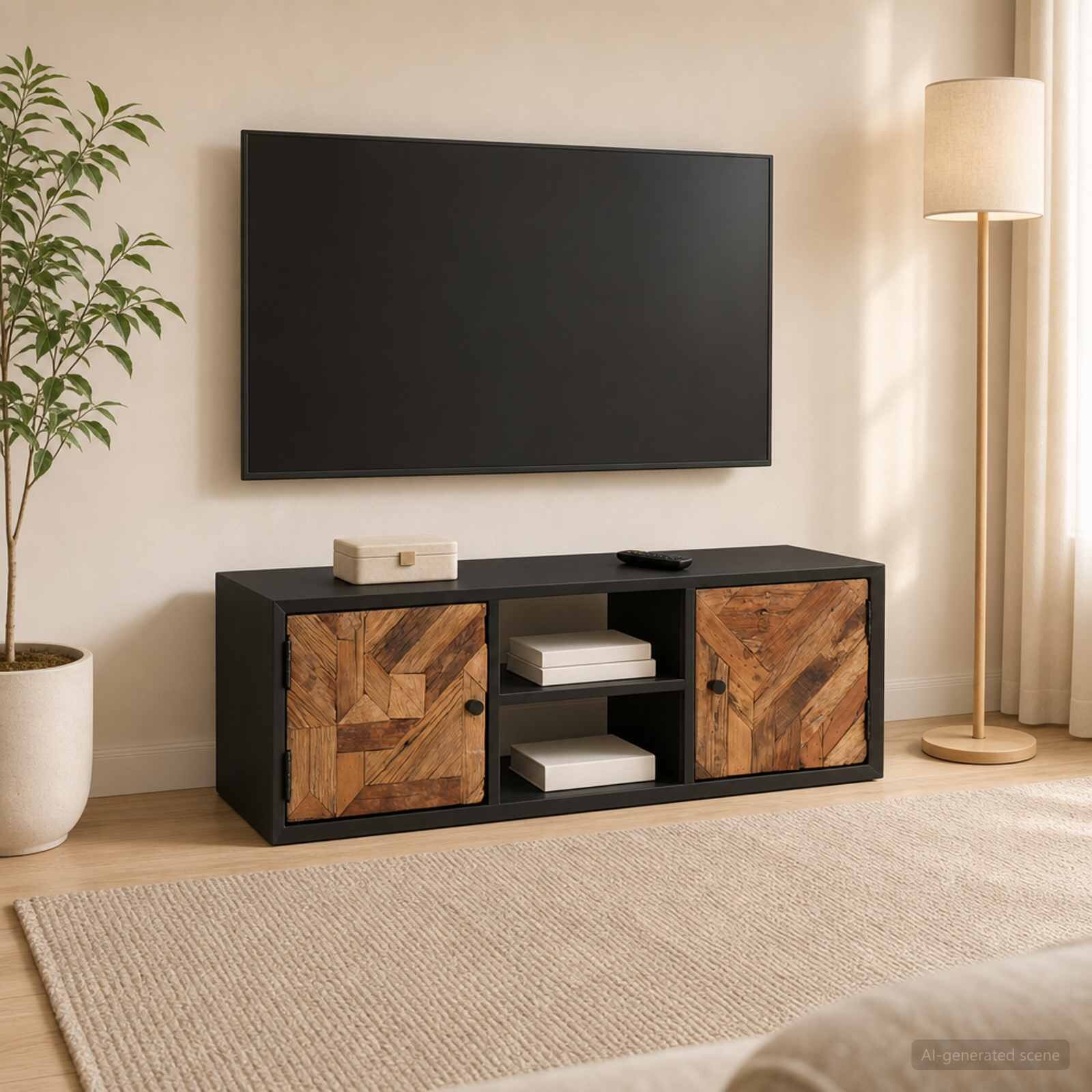 vidaXL ТВ шкаф с рафт със съхранение с врата 105 x 30 x 35 см