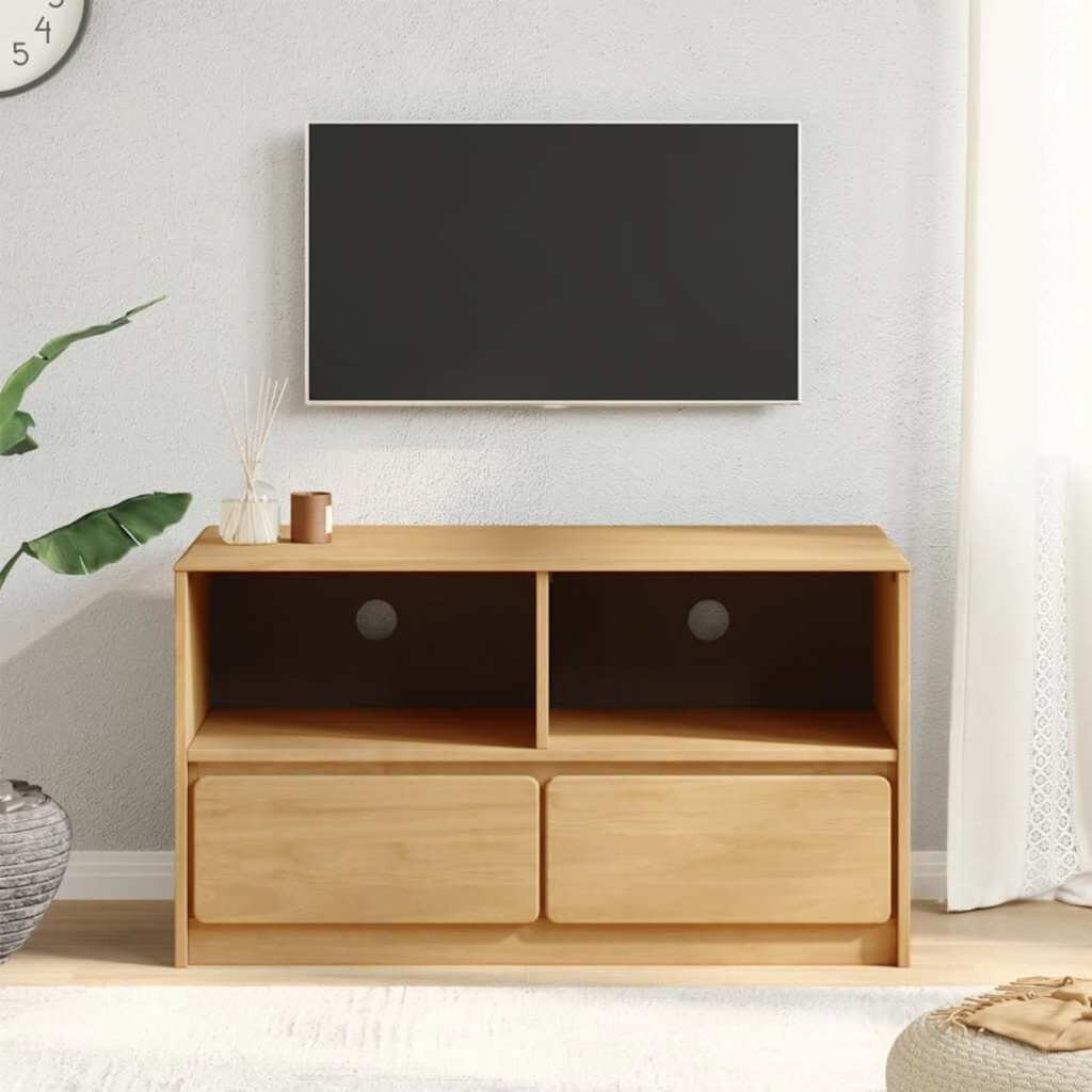 vidaXL ТВ шкаф SAUDA дъб 99x43x55 см бор масив