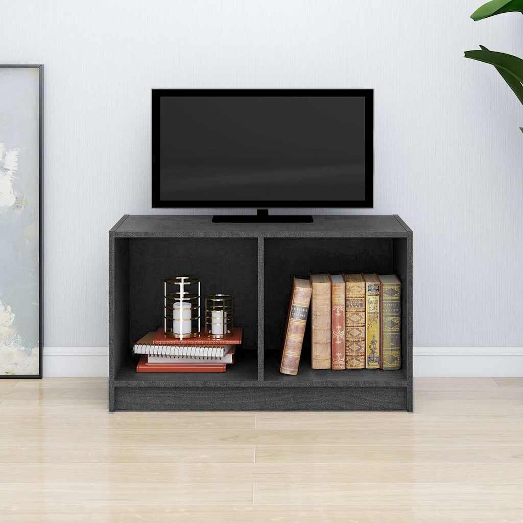 vidaXL ТВ шкаф сив 70x33x42 см бор масив