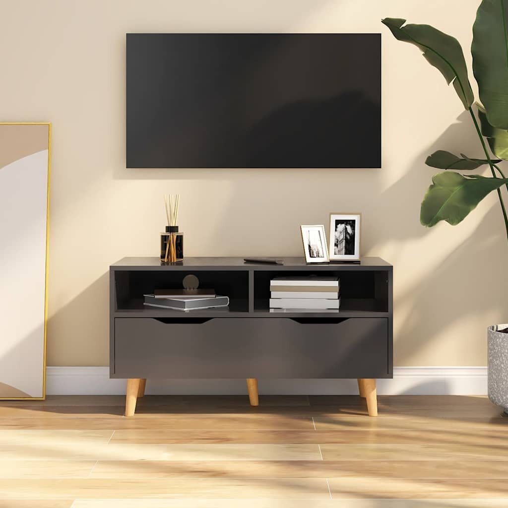 vidaXL ТВ шкаф сив 90x40x485 см инженерно дърво