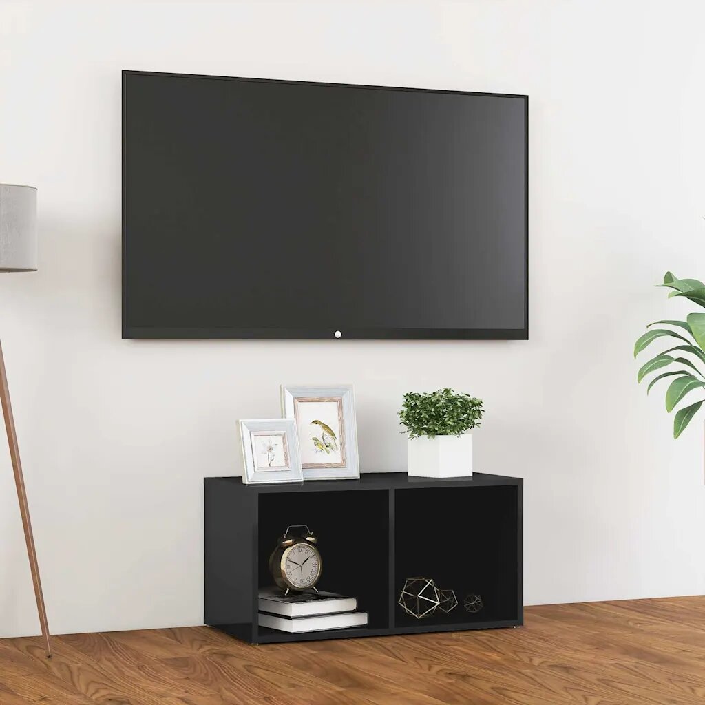 vidaXL ТВ шкаф сив гланц 72x35x365 см инженерно дърво