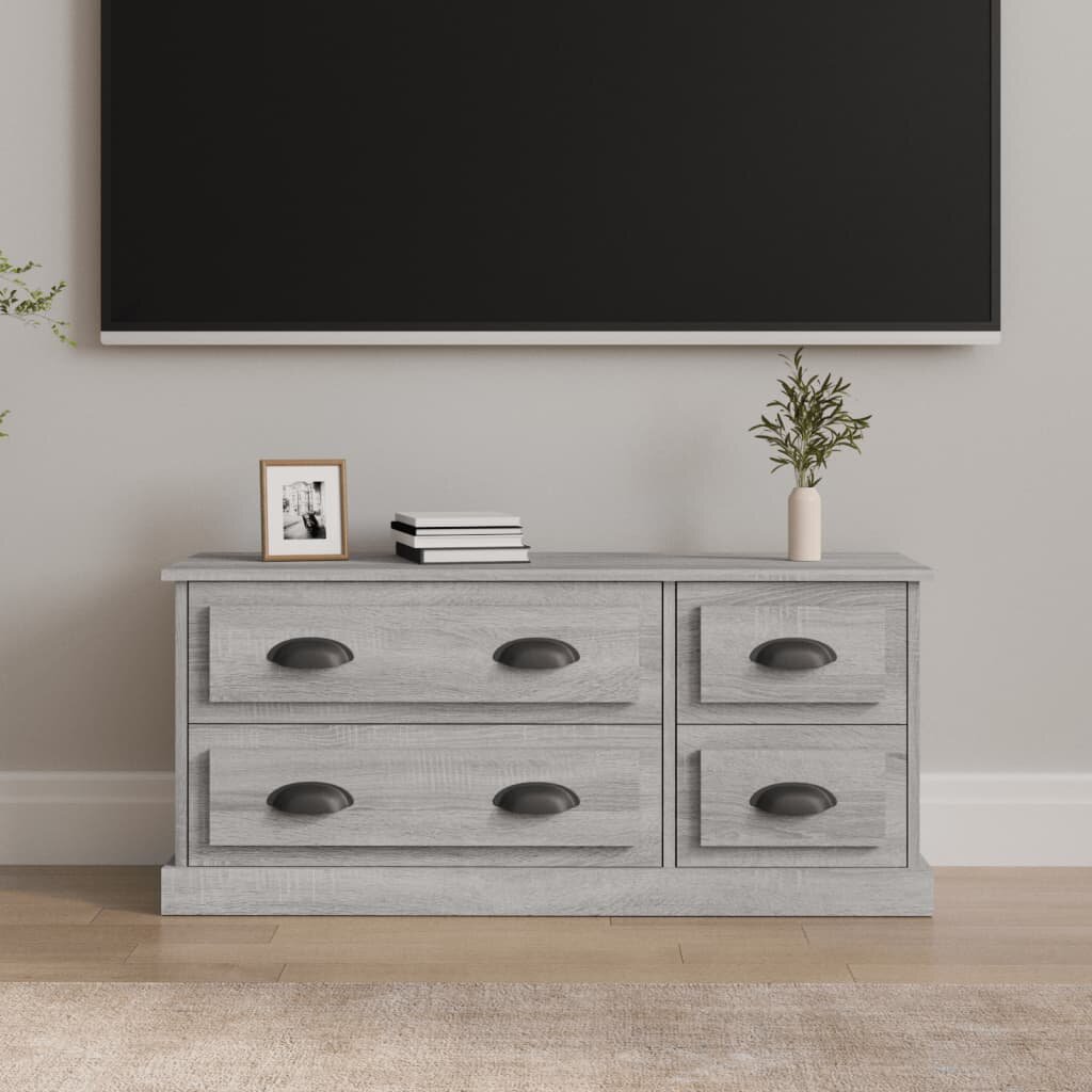 vidaXL ТВ шкаф сив сонома 100x355x45 см инженерно дърво