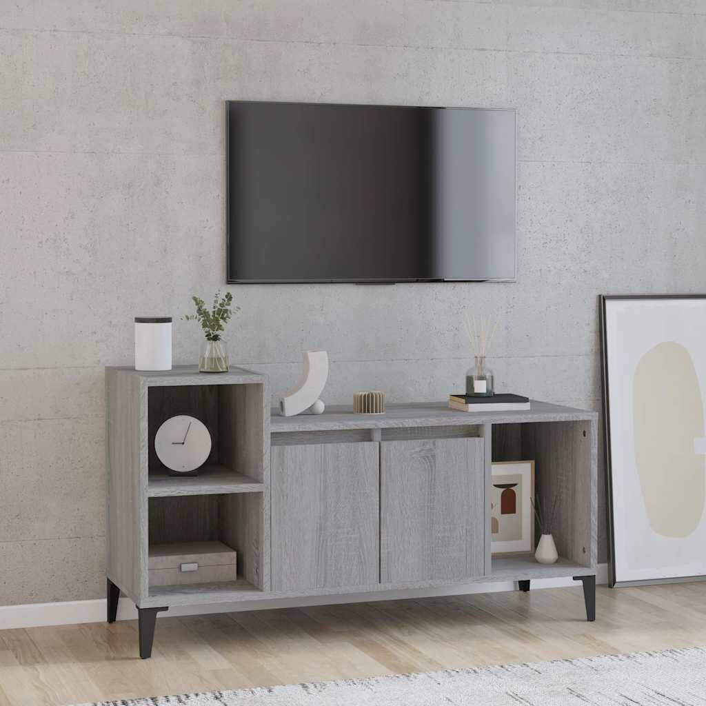 vidaXL ТВ шкаф сив сонома 100x35x55 см инженерно дърво