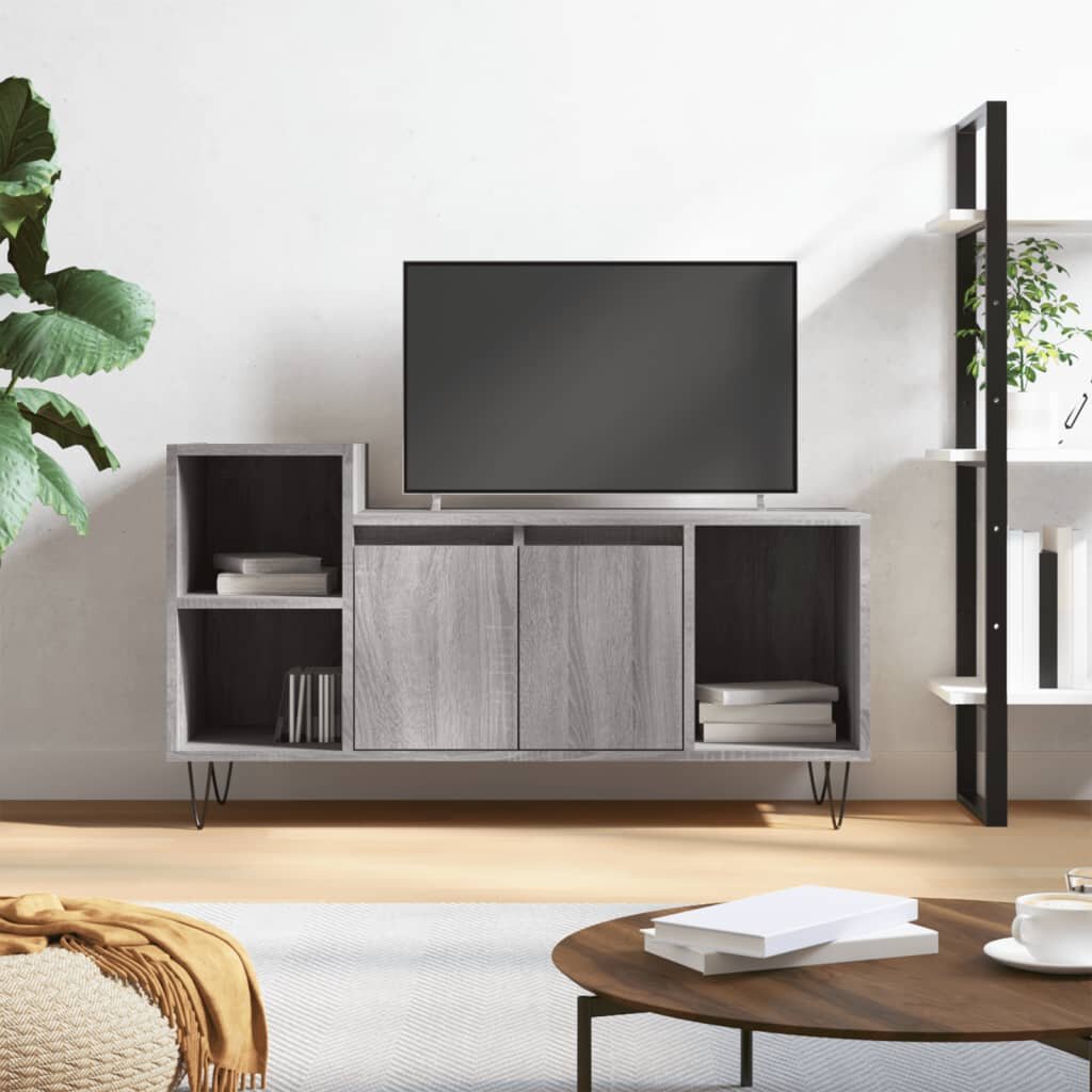 vidaXL ТВ шкаф сив сонома 100x35x55 см инженерно дърво