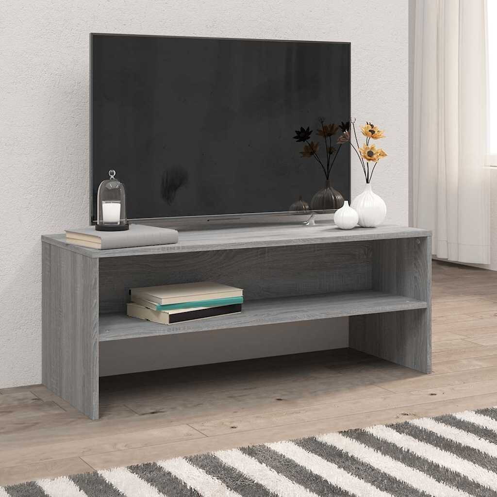 vidaXL ТВ шкаф сив сонома 100x40x40 см инженерно дърво