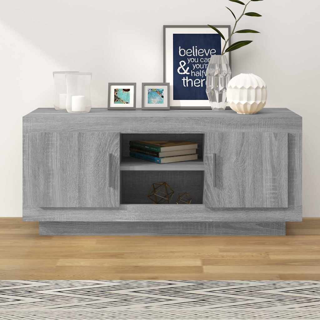 vidaXL ТВ шкаф сив сонома 102x35x45 см инженерно дърво