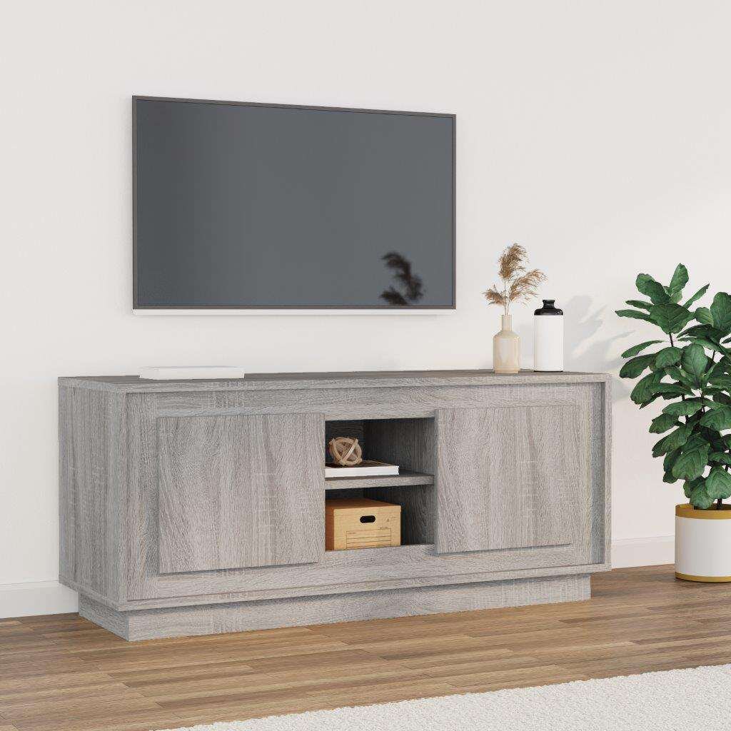 vidaXL ТВ шкаф сив сонома 102x35x45 см инженерно дърво