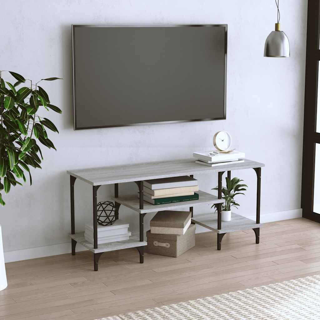 vidaXL ТВ шкаф сив сонома 102x35x455 см инженерно дърво