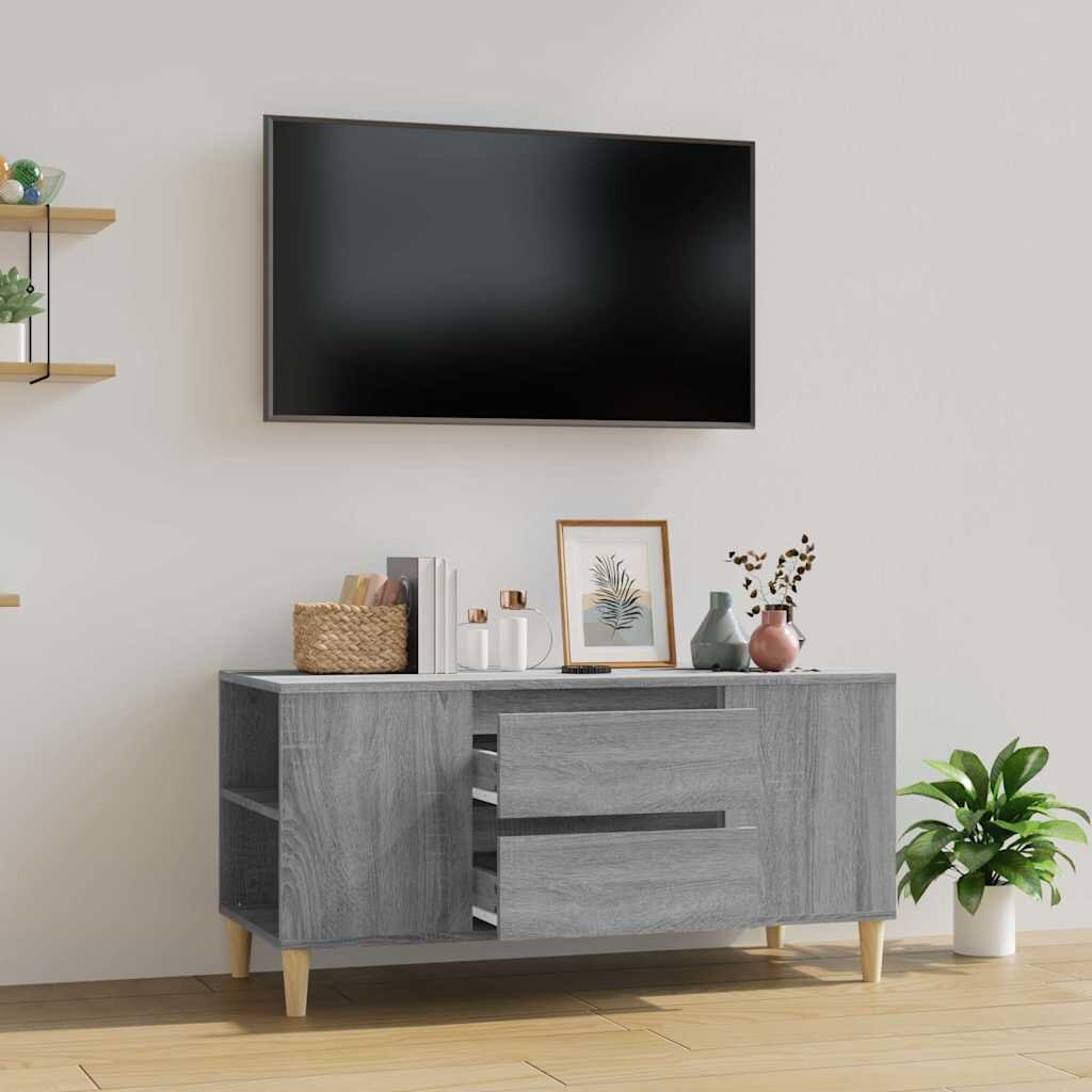 vidaXL ТВ шкаф сив сонома 102x445x50 см инженерно дърво