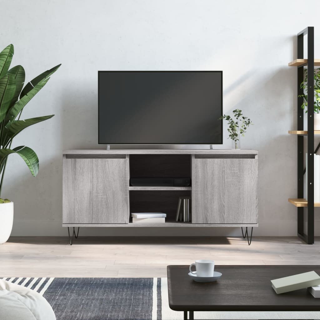 vidaXL ТВ шкаф сив сонома 104x35x50 см инженерно дърво