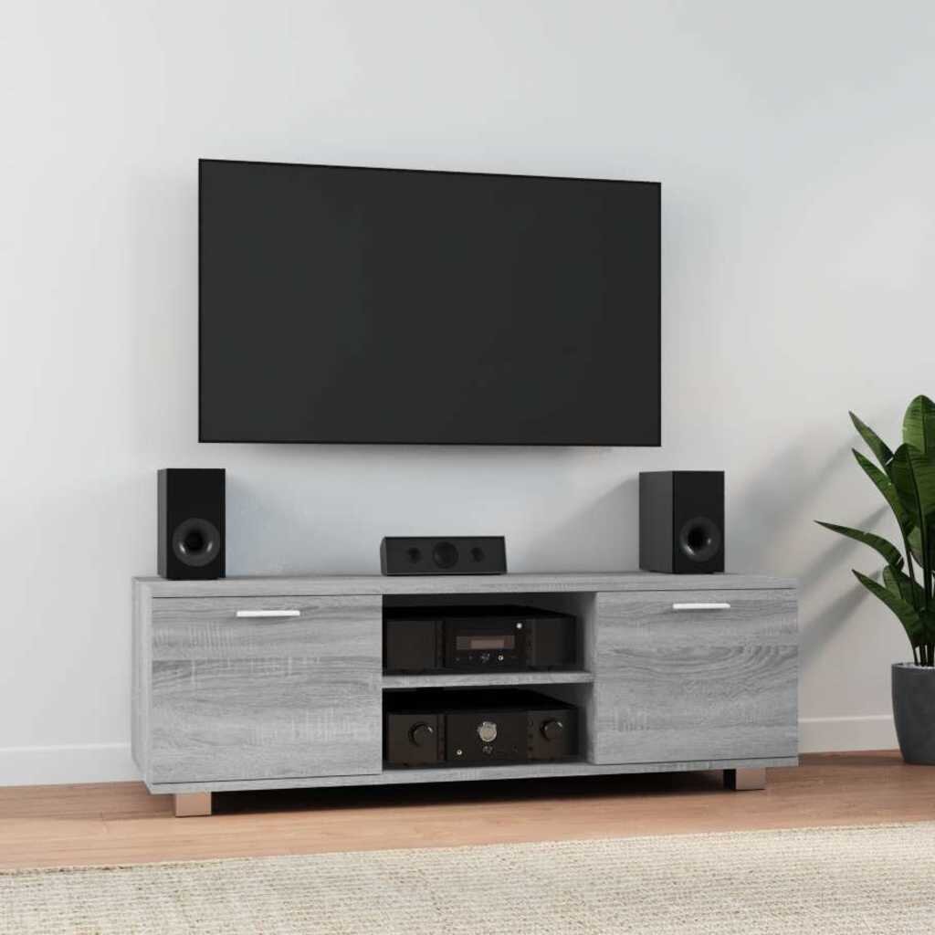 vidaXL ТВ шкаф сив сонома 120x405x35 см инженерно дърво