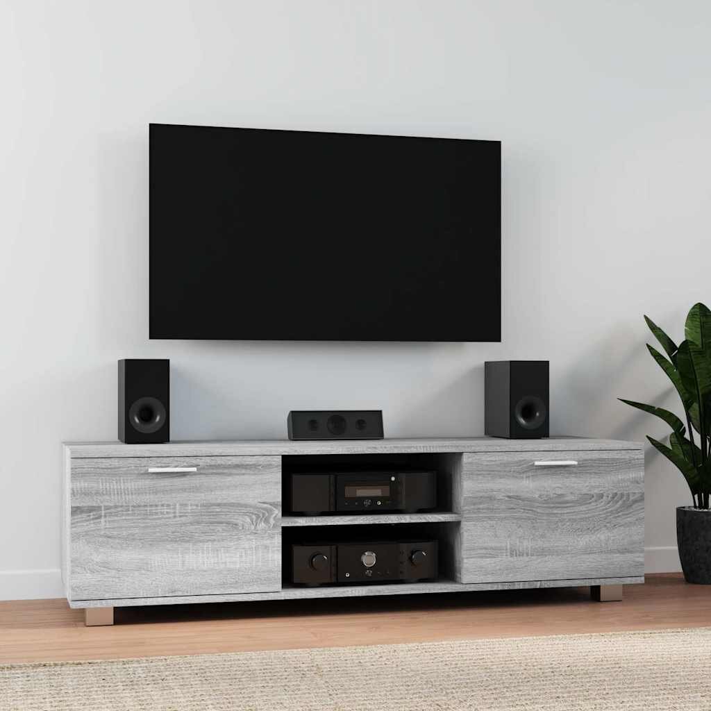 vidaXL ТВ шкаф сив сонома 140x405x35 см инженерно дърво