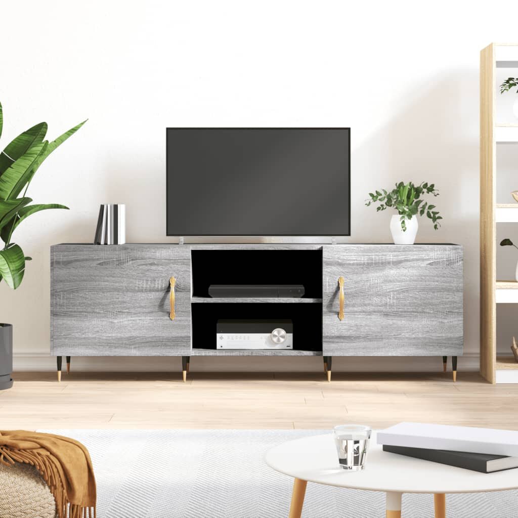 vidaXL ТВ шкаф сив сонома 150x30x50 см инженерно дърво