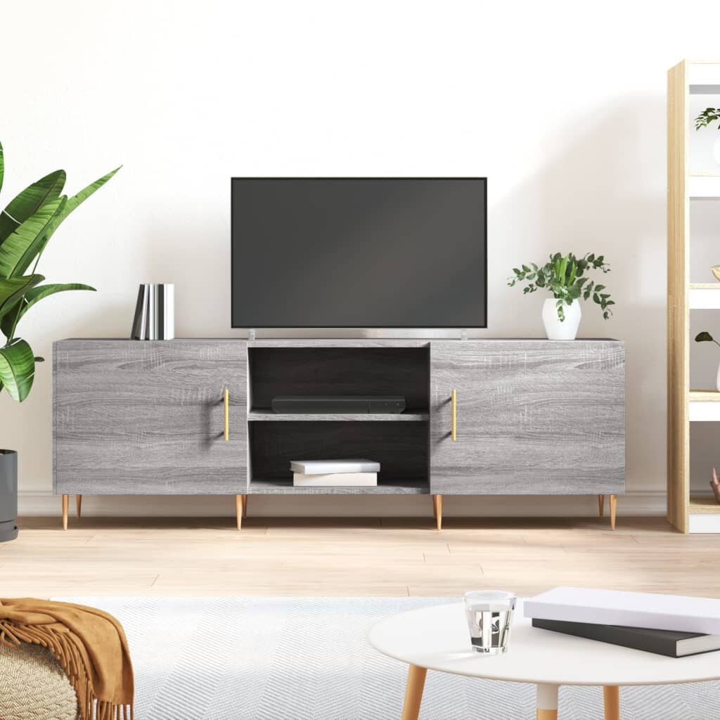 vidaXL ТВ шкаф сив сонома 150x30x50 см инженерно дърво