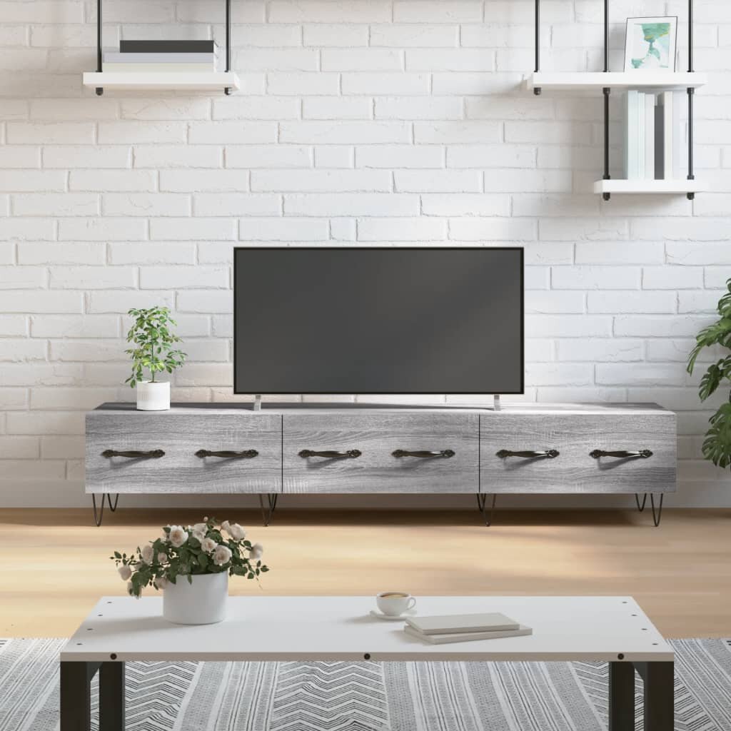 vidaXL ТВ шкаф сив сонома 150x36x30 см инженерно дърво