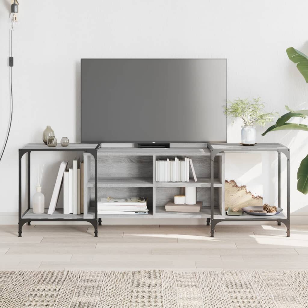 vidaXL ТВ шкаф сив сонома 153x37x50 см инженерно дърво