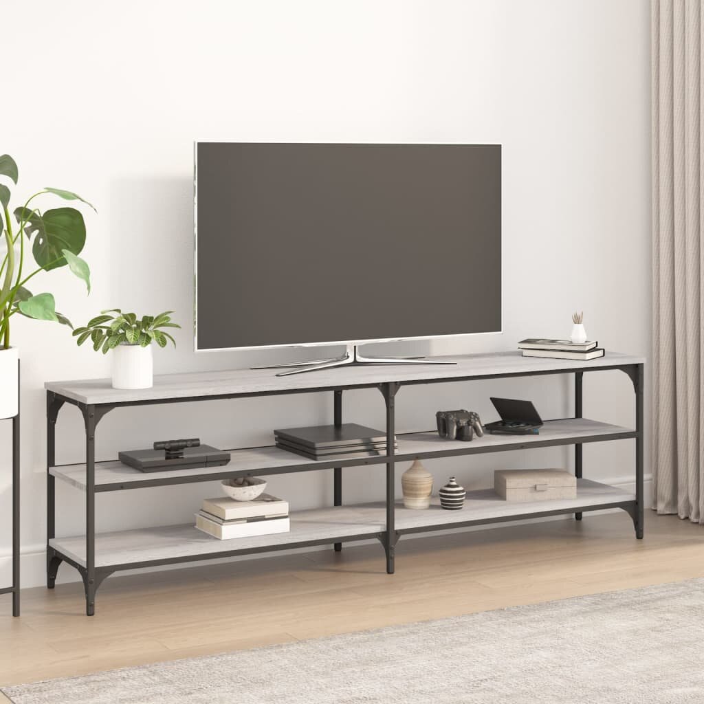 vidaXL ТВ шкаф сив сонома 160x30x50 см инженерно дърво