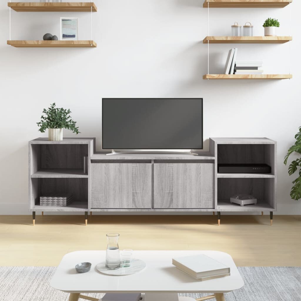 vidaXL ТВ шкаф сив сонома 160x35x55 см инженерно дърво
