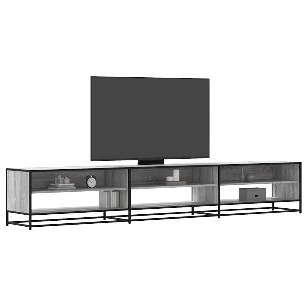 vidaXL ТВ шкаф сив сонома 270x40x46 см инженерно дърво
