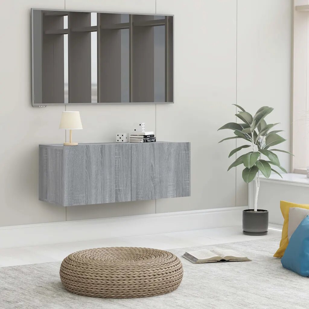 vidaXL ТВ шкаф сив сонома 80x30x30 см инженерно дърво