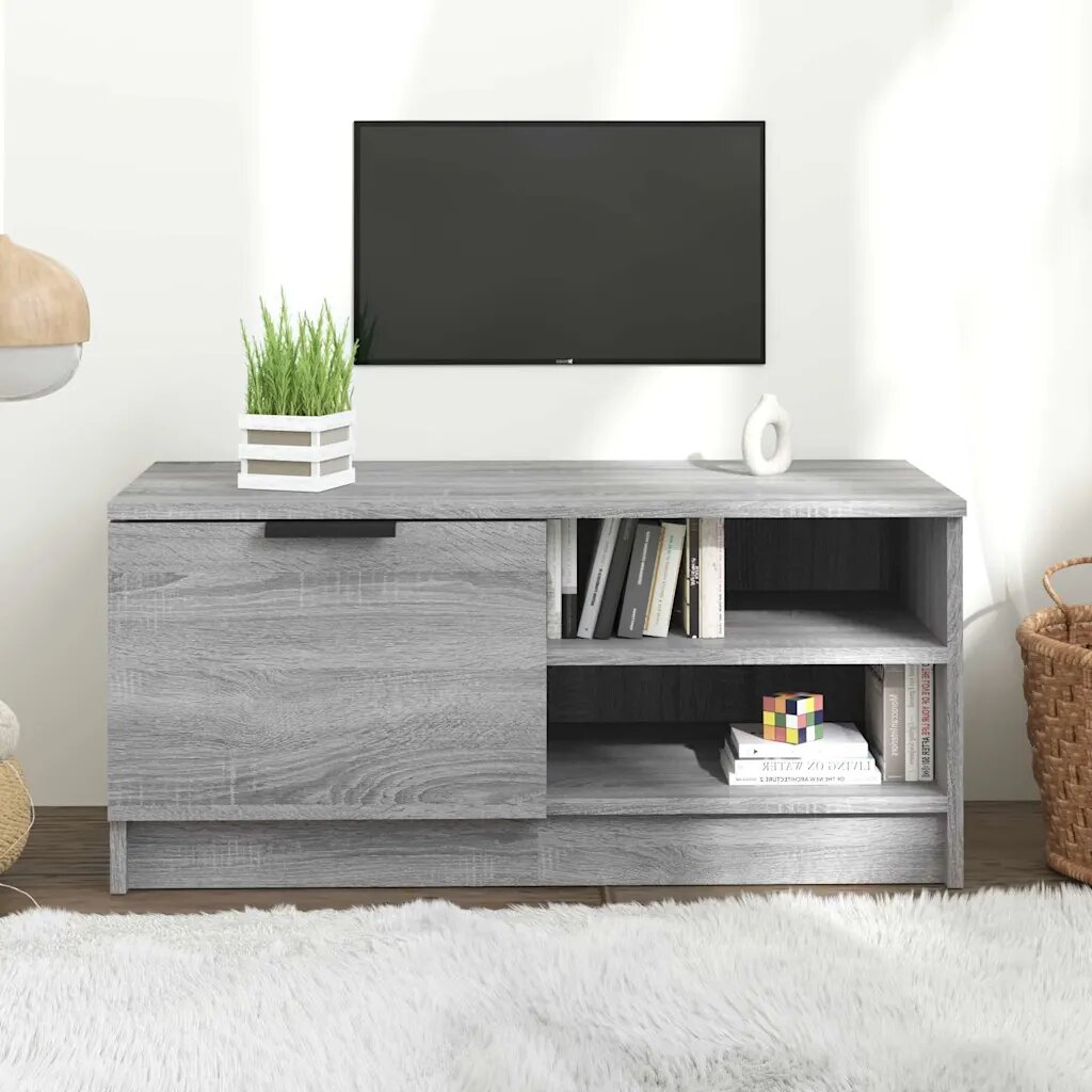 vidaXL ТВ шкаф сив сонома 80x35x365 см инженерно дърво