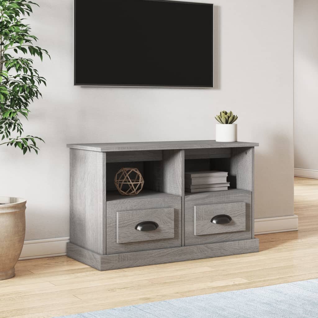 vidaXL ТВ шкаф сив сонома 80x35x50 см инженерно дърво