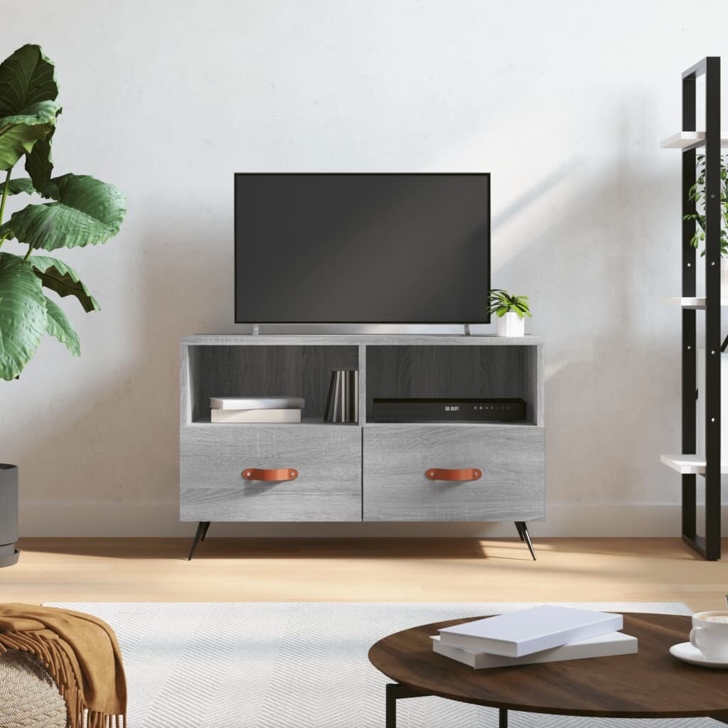 vidaXL ТВ шкаф сив сонома 80x36x50 см инженерно дърво
