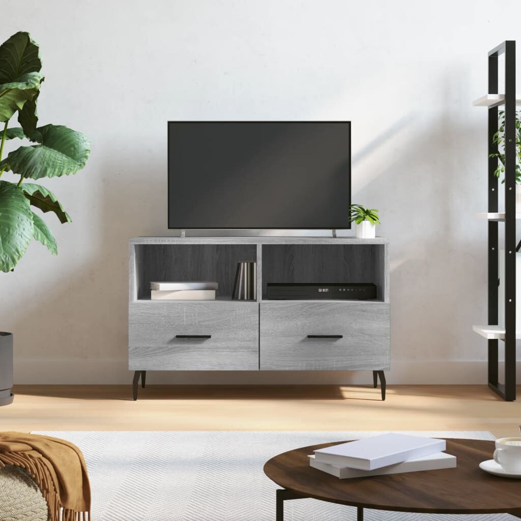 vidaXL ТВ шкаф сив сонома 80x36x50 см инженерно дърво