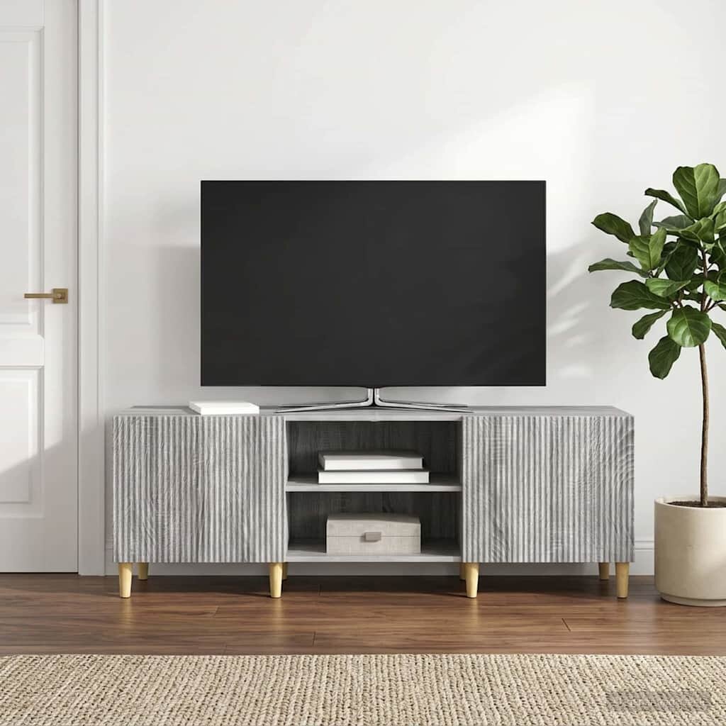 vidaXL ТВ шкаф Сива сонома 150 x 31 x 50 см Инженерна дървесина