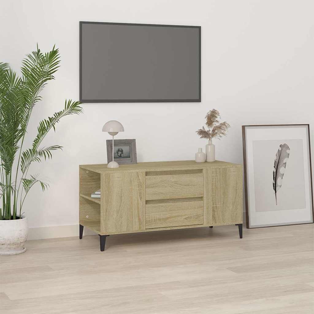 vidaXL ТВ шкаф сонома дъб 102x445x50 см инженерно дърво