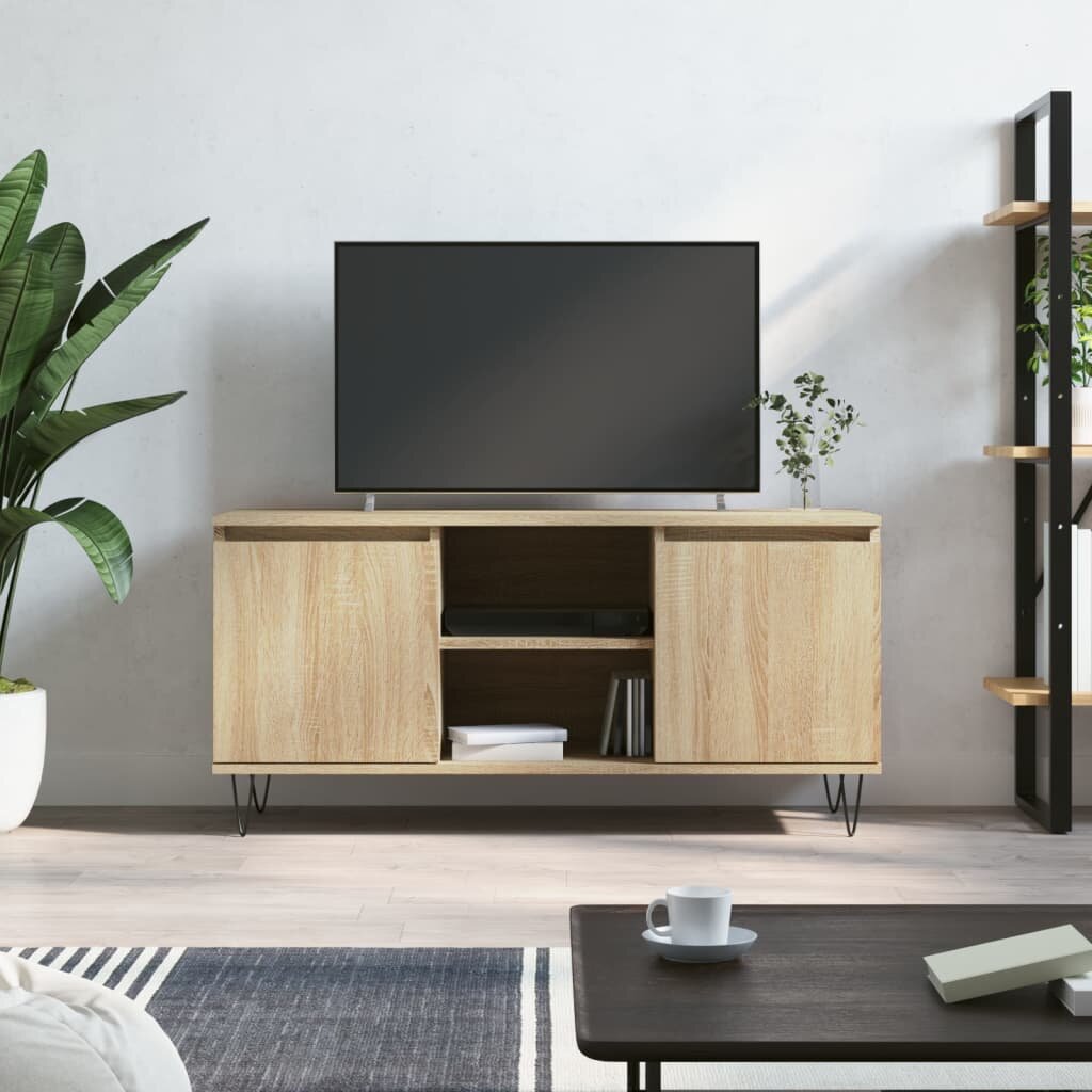 vidaXL ТВ шкаф сонома дъб 104x35x50 см инженерно дърво
