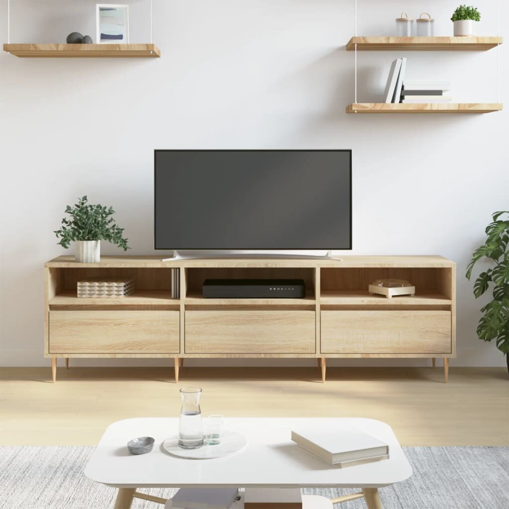 vidaXL ТВ шкаф сонома дъб 150x30x445 см инженерно дърво